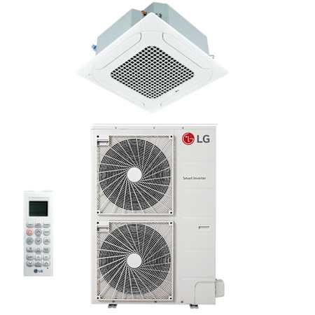 LG 30K BTU Cooling 25 SEER2 One Zone Ceiling Cassette Mini Split Package with Inverter Technology and Enhanced Connectivity White