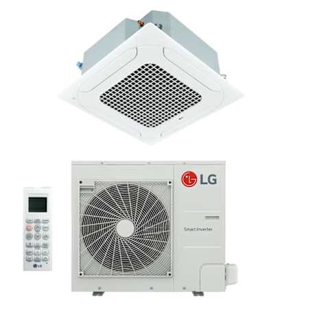 LG 30K BTU Cooling / 33K BTU Heating 21 SEER2 Single Zone Ceiling Cassette Mini Split System with (1) 30K BTU Indoor Unit White
