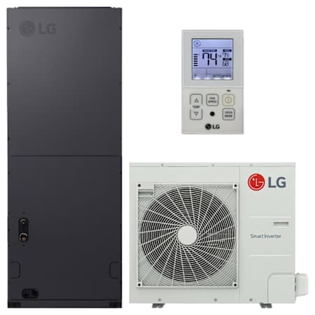 LG 30K BTU Cooling / 33K BTU Heating 17 SEER2 Single Zone Ducted Air Handler Mini Split System with (1) 30K BTU Indoor Unit White
