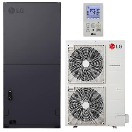 LG 52.5K BTU Cooling 17.5 SEER2 One Zone Ducted Air Handler Mini Split Package with Inverter Technology and Gold Fin Protection White