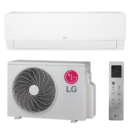 LG 12K BTU Cooling 22.5 SEER2 One Zone Wall Mount Mini Split Package with Inverter Technology and Gold Fin Protection White