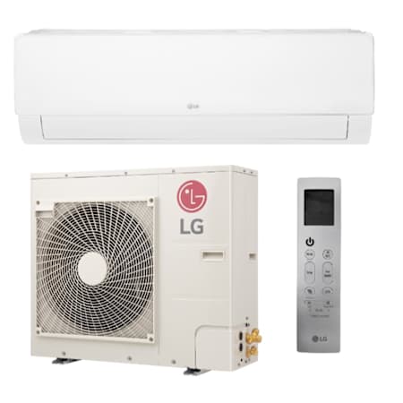 LG 18K BTU Cooling 23 SEER2 One Zone Wall Mount Mini Split Package with Inverter Technology and Gold Fin Protection White