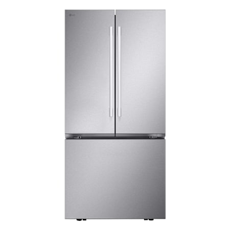 LG 33 Inch Wide 20.8 Cu. Ft. Energy Star Certified French Door Refrigerator with LED Lighting and Crisper Drawers Stainless Steel