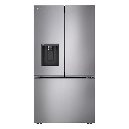 LG 36 Inch Wide 25.5 Cu. Ft. Energy Star Certified French Door Refrigerator with External Ice and Water Dispenser Noble Steel