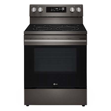 LG 30 Inch Wide 6.3 Cu. Ft. Free Standing Electric Range with Radiant Burners and Storage Drawer Black Stainless Steel