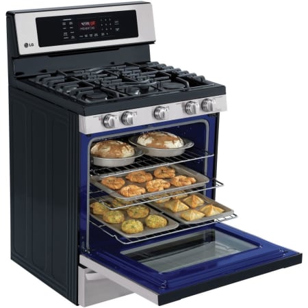 Oven Showing Three Shelves Filled