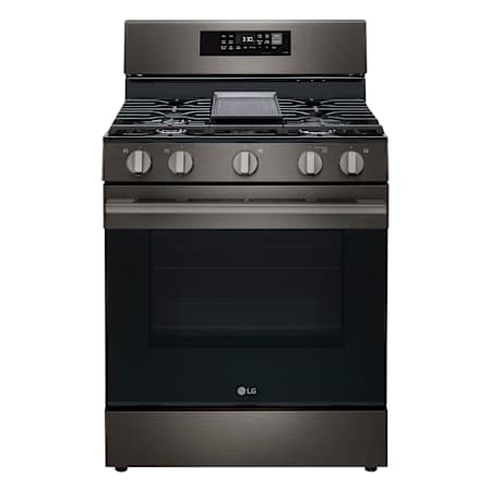 LG 30 Inch Wide 6.3 Cu. Ft. Free Standing Gas Range with Air Fry and EasyClean® Black Stainless Steel
