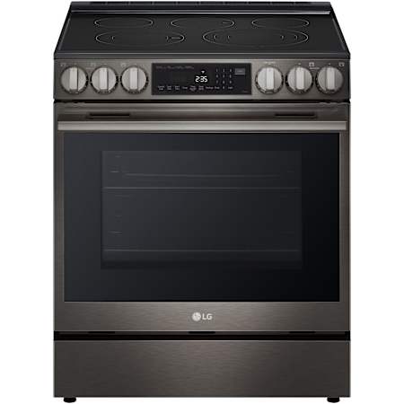 LG 30 Inch Wide 6.3 Cu. Ft. Free Standing Electric Range with Air Fry and EasyClean Technology Black Stainless Steel