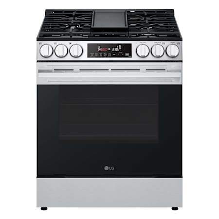 LG 30 Inch Wide 5.8 Cu. Ft. Free Standing Gas Range with Sealed Burners and Griddle Stainless Steel