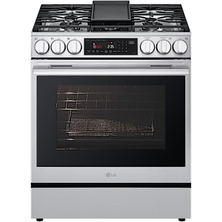 LG 30 Inch Wide 6.3 Cu. Ft. Free Standing Fingerprint Resistant Gas Range with InstaView Window PrintProof Stainless Steel