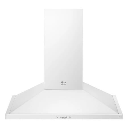 LG 200 CFM 36 Inch Wide Fingerprint Resistant Wall Mounted Range Hood with LED Lights and Mesh Filters Essence White