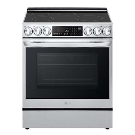 LG 30 Inch Wide 6.3 Cu. Ft. Slide In Fingerprint Resistant Electric Range with Knob and Touch Controls Stainless Steel