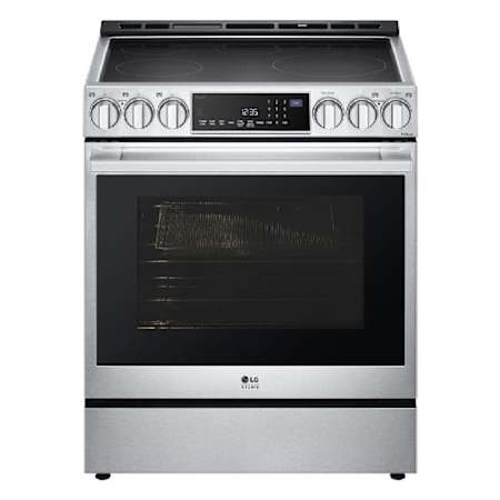 LG Studio 30 Inch Wide 6.3 Cu. Ft. Free Standing Induction Range with Induction Burners and Broil Element Stainless Steel