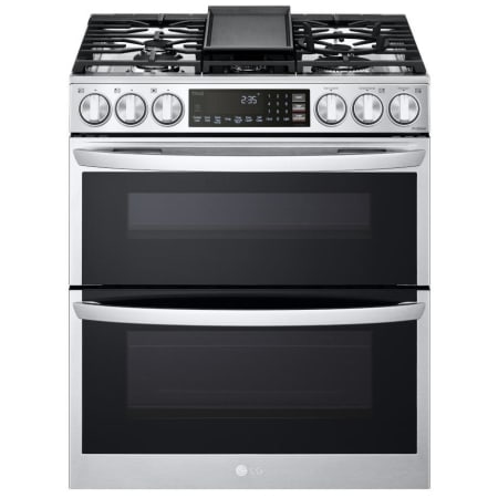 LG 30 Inch Wide 6.9 Cu. Ft. Slide In Fingerprint Resistant Gas Range with Air Sous-Vide and InstaView PrintProof Stainless Steel