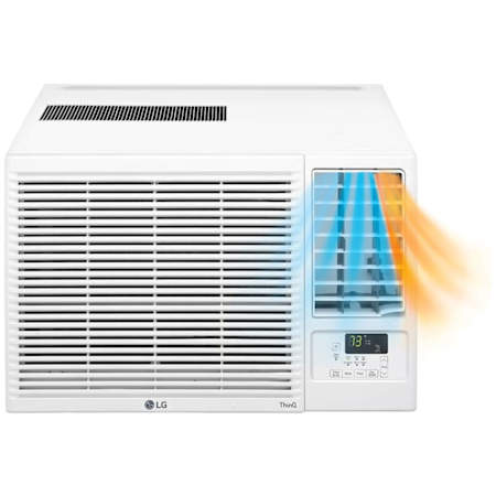 LG 18,000 BTU 230V Programmable Window Air Conditioner with Heater and Remote White