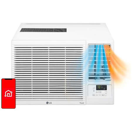 LG 23,000 BTU 230V Programmable Window Air Conditioner with Heater, Remote and ThinQ Technology White