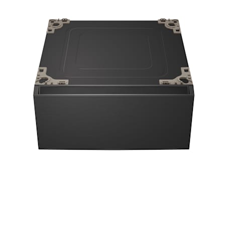 LG Signature 29 Inch Wide Laundry Pedestal with Drawer Brushed Black Steel