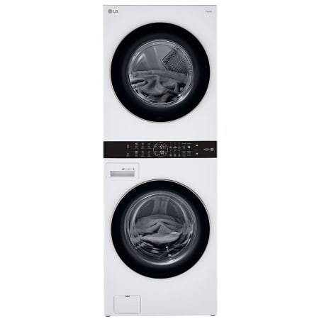 LG 27 Inch Wide Front Loading Laundry Center with 4.5 Cu. Ft. Washer and 7.4 Cu. Ft. Electric Dryer with Center Control White