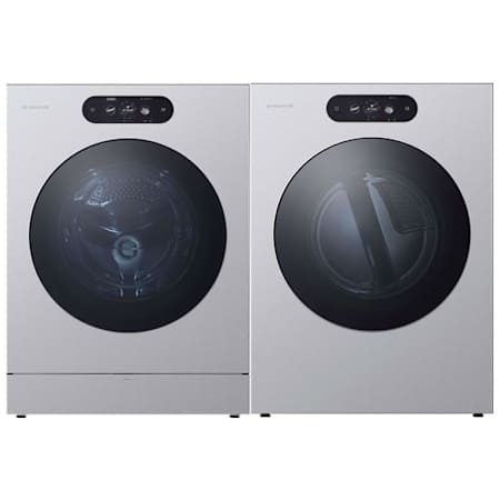 LG 29 Inch Wide 5.8 Cu. Ft. Front Load Washer and 29 Inch Wide 9 Cu. Ft. Electric Dryer Laundry Pair Stainless Steel