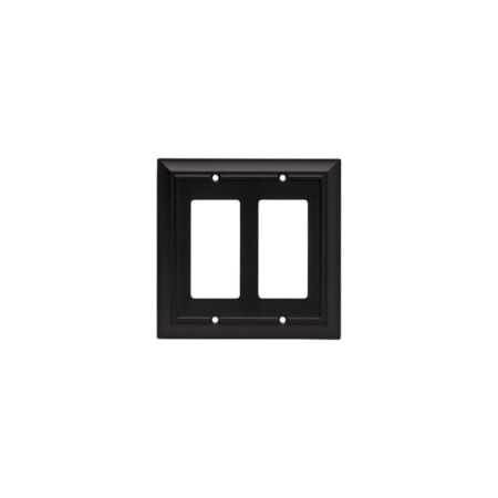 Liberty Hardware Architectural Series Double Decorator Wall Plate Matte Black