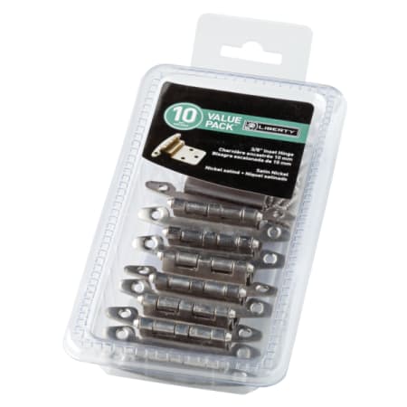 Liberty Hardware 3/8 Inch Partial Inset Traditional Cabinet Door Hinge (Package of 10) Satin Nickel