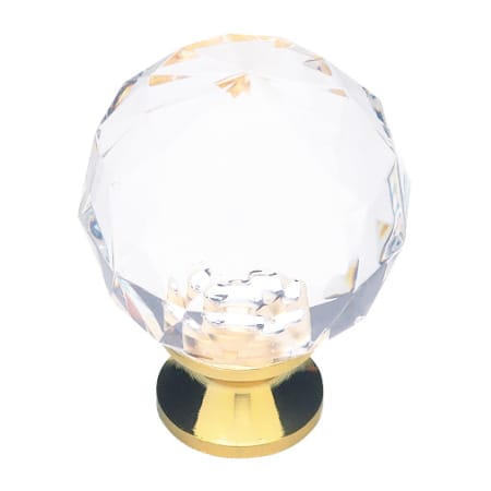 Liberty Hardware Design Facets 1-3/16 Inch Round Cabinet Knob Brass and Clear