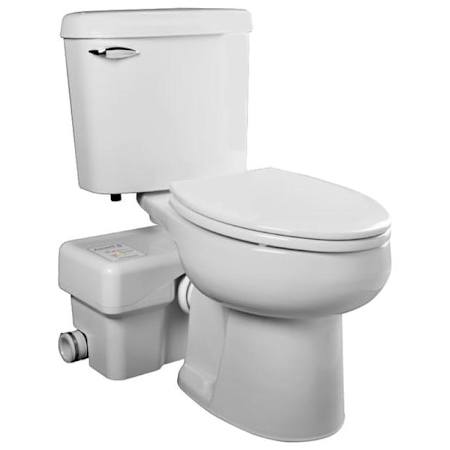 Liberty Pumps 1/2 HP Complete Bathroom Toilet with Macerator System (Elongated Bowl - White) N/A