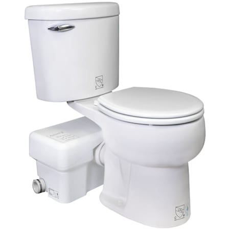 Liberty Pumps 1/2 HP Complete Bathroom Toilet with Macerator Pump System (Round Bowl - White) N/A