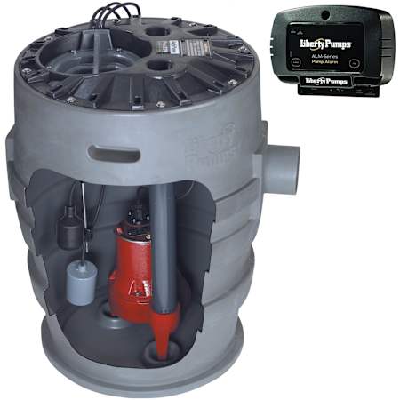 Liberty Pumps 4/10 HP Pro370 Cast Iron Sewage Pump System (21"x30") with Alarm N/A