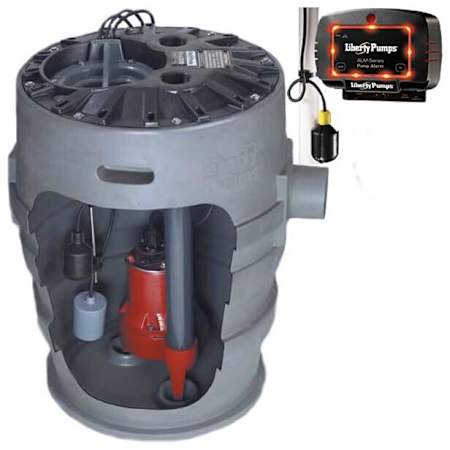 Liberty Pumps 1/2 HP Pro370 Cast Iron Sewage Pump System (21"x30") with Alarm N/A
