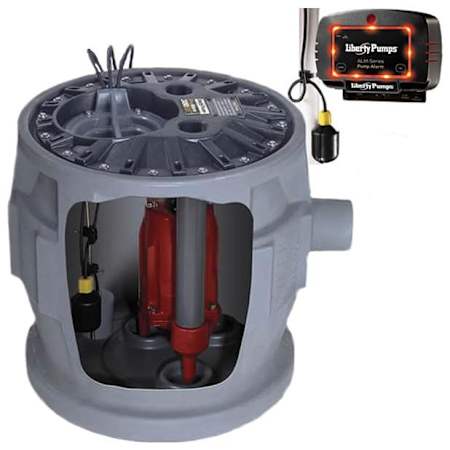 Liberty Pumps 4/10 HP Pro380 Cast Iron Sewage Pump System (24"x24") with Alarm N/A