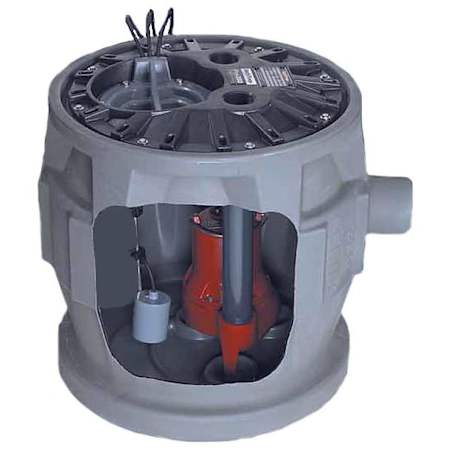 Liberty Pumps 1/2 HP Pro380 Cast Iron Sewage Pump System (24"x24") with Top Discharge N/A