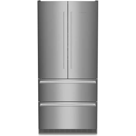 Liebherr 36 Inch Wide 19.5 Cu. Ft. Energy Star Certified French Door Refrigerator with DuoCooling and Telescopic Rails Stainless Steel