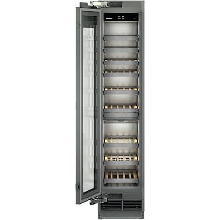 Liebherr Monolith 18 Inch Wide 75 Bottle Capacity Panel Ready Left Hinge Built-In Wine Cooler with SoftSystem and InfinitySwipe Panel Ready