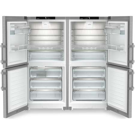 Liebherr 60 Inch Wide 25.6 Cu. Ft. Energy Star Certified Fingerprint Resistant Bottom Freezer Refrigerator with DuoCooling and Integrated SmartDevice Box Stainless Steel