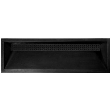 Linkasink Henry 48" Rectangular Concrete Drop In Bathroom Sink Black Concrete with Black Satin