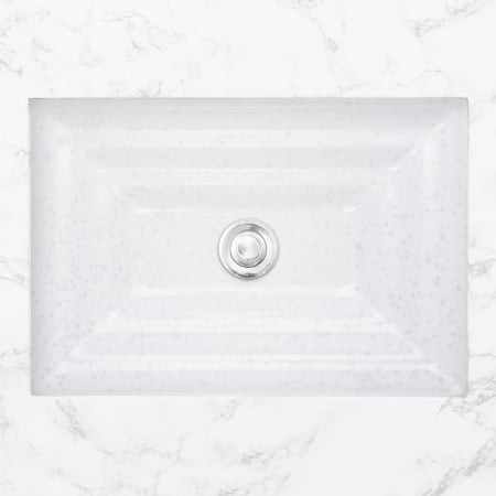 Linkasink 23" Circular Glass Undermount Bathroom Sink White / Clear Glass