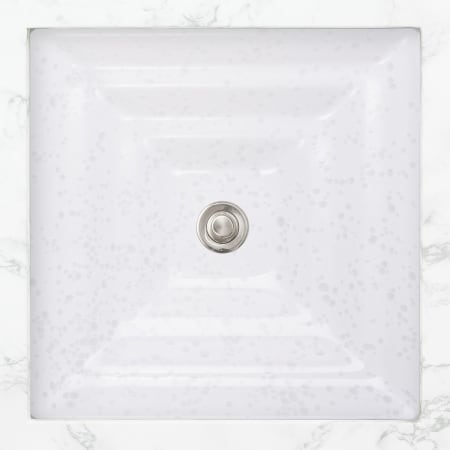 Linkasink 18" Circular Glass Undermount Bathroom Sink White / Clear Glass