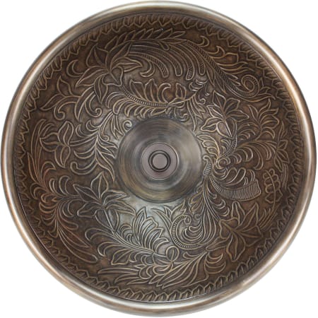 Linkasink Cast Bronze 17" Circular Yellow Bronze Drop In or Vessel Bathroom Sink Antique Bronze