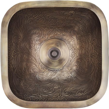 Linkasink Cast Bronze 16" Square Bronze Drop In or Undermount Bathroom Sink Antique Bronze