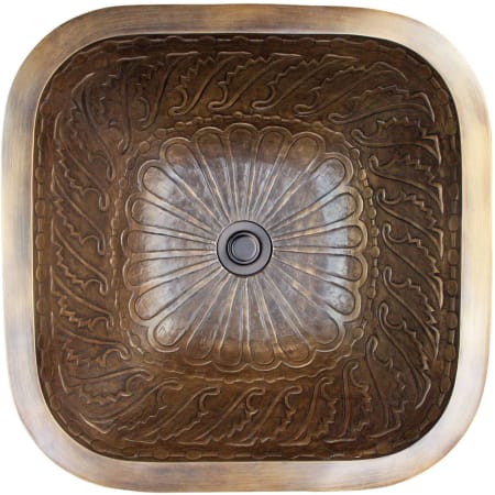 Linkasink Cast Bronze 21" Square Bronze Drop In or Undermount Bathroom Sink Antique Bronze