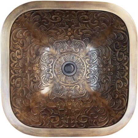 Linkasink Cast Bronze 16" Square Bronze Drop In or Undermount Bathroom Sink Antique Bronze