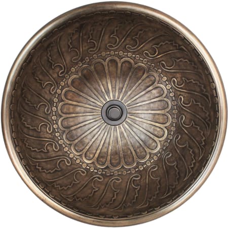 Linkasink Cast Bronze 14" Circular Yellow Bronze Drop In or Vessel Bathroom Sink Antique Bronze