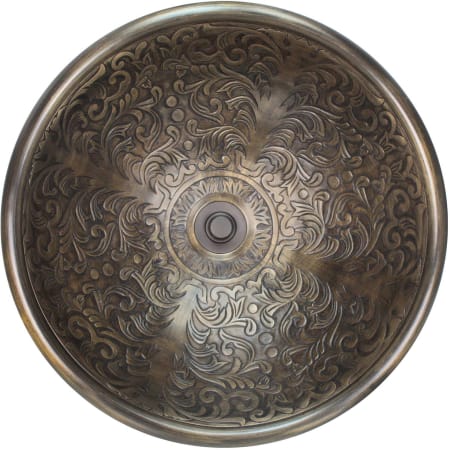 Linkasink Cast Bronze 14" Circular Yellow Bronze Drop In or Vessel Bathroom Sink Antique Bronze