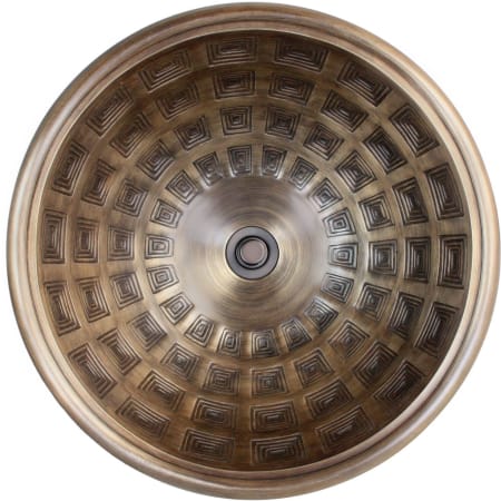 Linkasink Cast Bronze 17" Circular Yellow Bronze Drop In or Vessel Bathroom Sink Antique Bronze