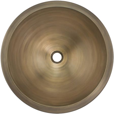 Linkasink Cast Bronze 13-3/4" Circular Yellow Bronze Drop In or Undermount Bathroom Sink Antique Bronze