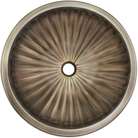 Linkasink Cast Bronze 13-3/4" Circular Yellow Bronze Drop In or Undermount Bathroom Sink Antique Bronze