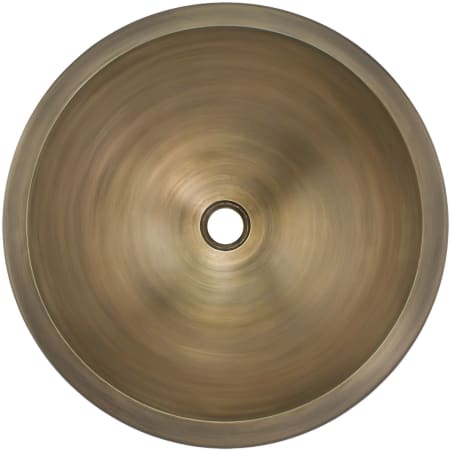 Linkasink Cast Bronze 17" Circular Yellow Bronze Drop In or Undermount Bathroom Sink Antique Bronze