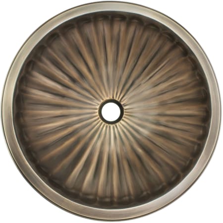Linkasink Cast Bronze 17" Circular Yellow Bronze Drop In or Undermount Bathroom Sink Antique Bronze