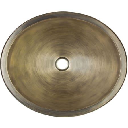 Linkasink Cast Bronze 18-1/2" Circular Yellow Bronze Drop In or Undermount Bathroom Sink Antique Bronze